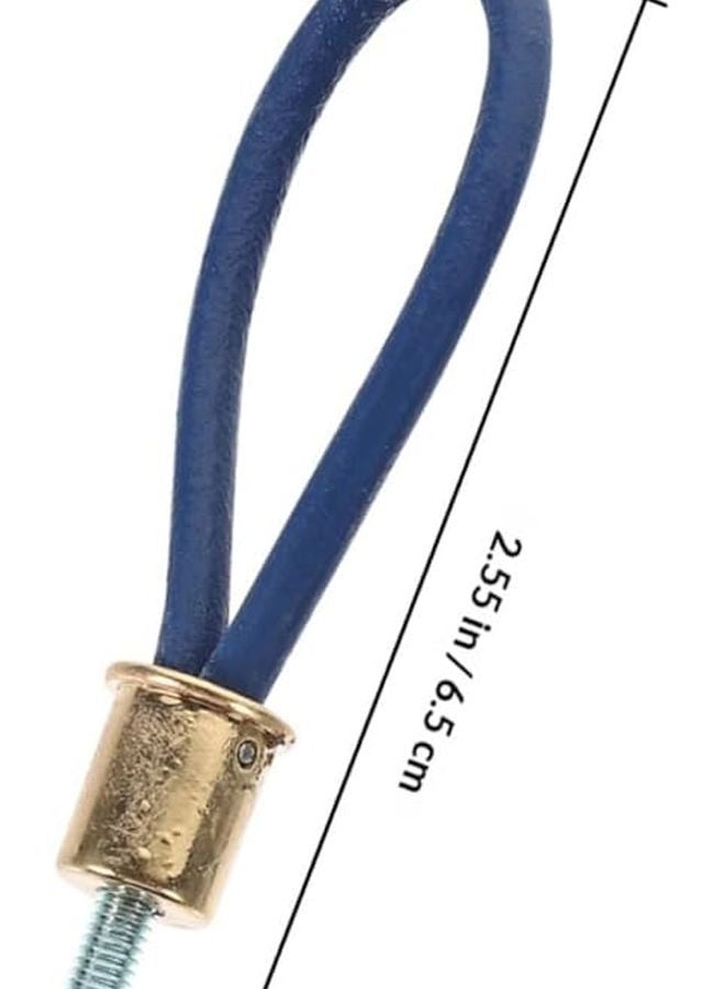 Navy Blue Leather Rope Pull Handles Gold Metal Ends For Cabinet Dresser Drawers - Image 2